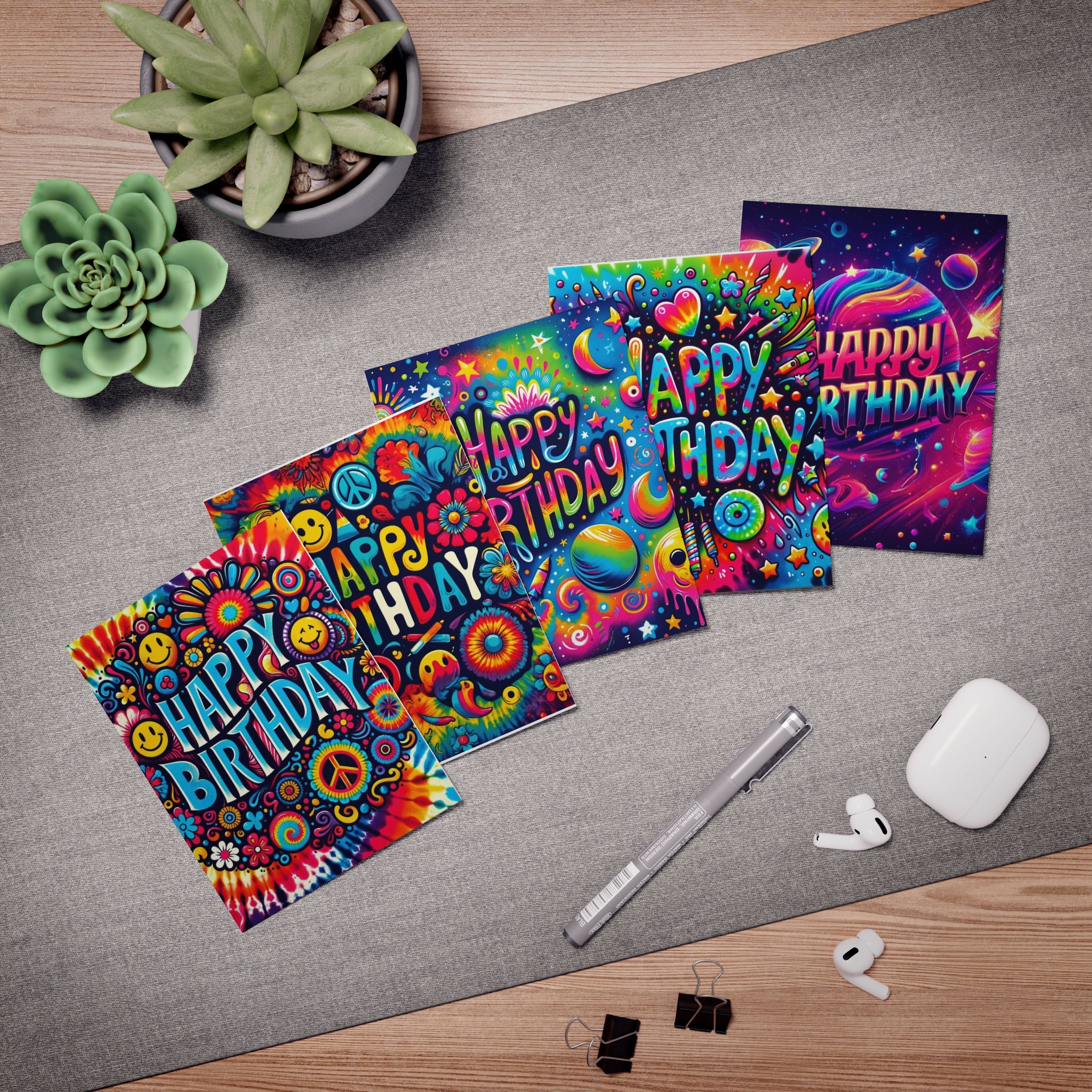 Whimsical Wishes Multi-Design Birthday Greeting Cards (5-Pack)