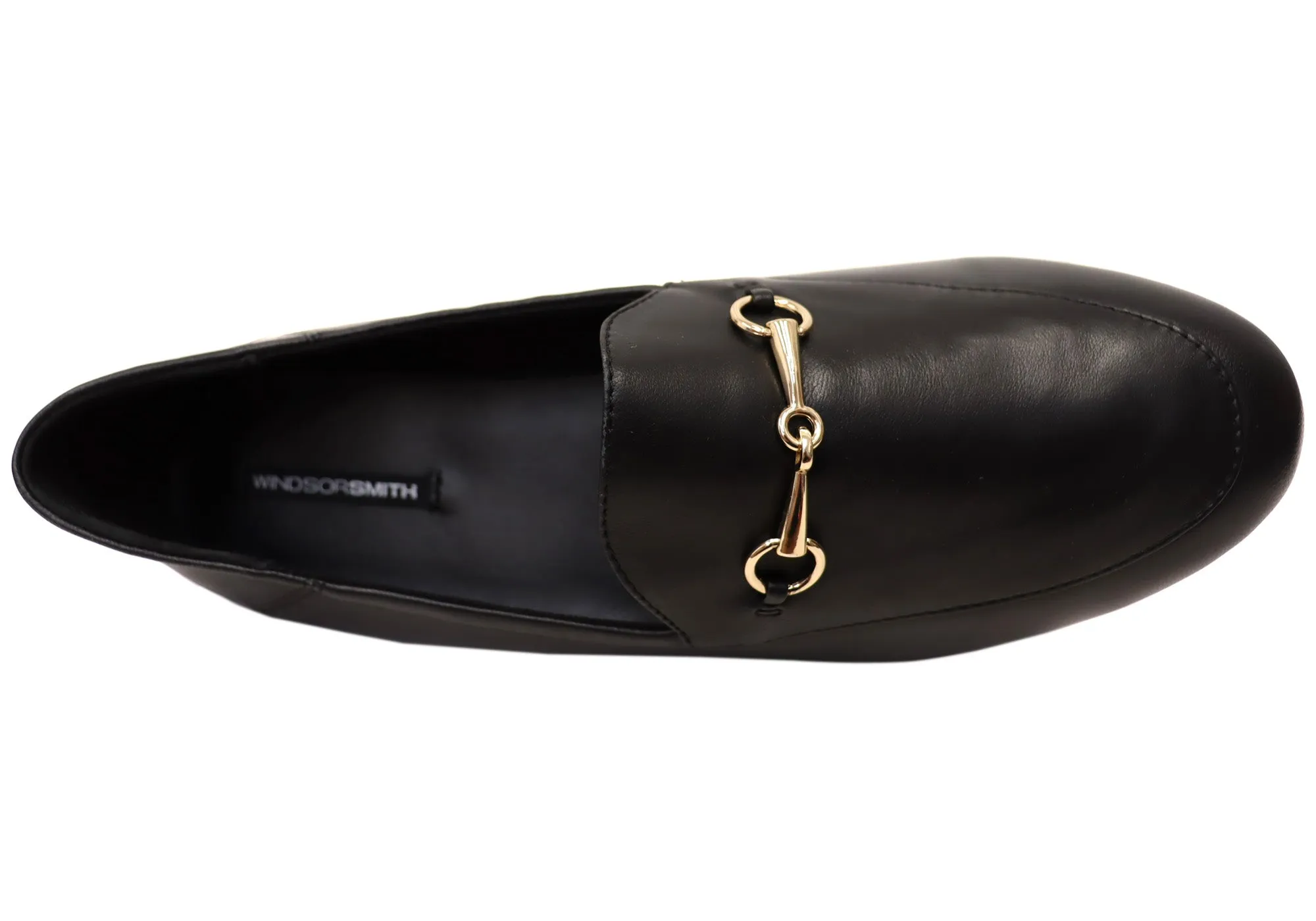 Windsor Smith Dani Womens Comfortable Black Leather Loafers