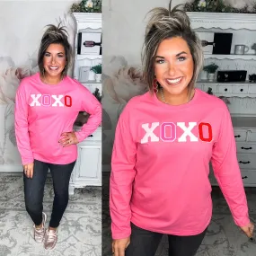 XOXO Boyfriend Long Sleeve Chenille Tee